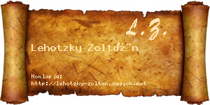 Lehotzky Zoltán névjegykártya