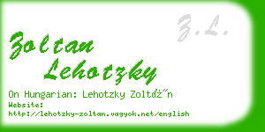 zoltan lehotzky business card